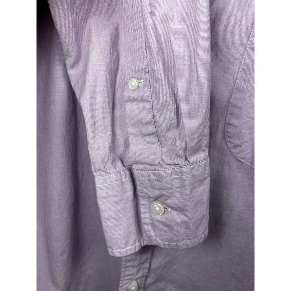 J Crew Secret Wash Button Down Shirt Large Lavendar Slim Untucked Stretch - Picture 7 of 10